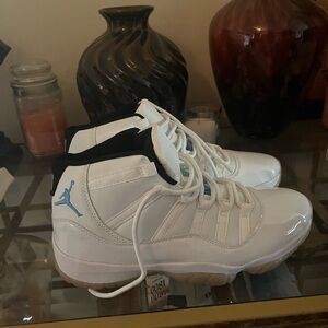 Jordan White and Blue High-Top Sneakers size 11